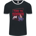 Time to Summon Cats Let's Summon Demons Mens Ringer T-Shirt FotL Black/White