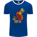 Earth Song Gramophone Music DJ DJing Mens Ringer T-Shirt FotL Royal Blue/White