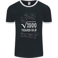 50th Birthday 50 Year Old Geek Funny Maths Mens Ringer T-Shirt FotL Black/White
