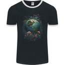 Fantasy Earth Climate Change Environment Mens Ringer T-Shirt FotL Black/White