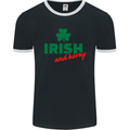 Irish and Horny St. Patrick's Day Mens Ringer T-Shirt FotL Black/White