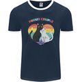 LGBT Proud Couple Funny Gay Cats Mens Ringer T-Shirt FotL Navy Blue/White