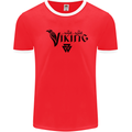 Viking Thor Odin Valhalla Norse Mythology Mens White Ringer T-Shirt Red/White