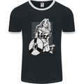 A Viking Shield Maiden Warrior Mens Ringer T-Shirt FotL Black/White