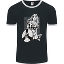 A Viking Shield Maiden Warrior Mens Ringer T-Shirt FotL Black/White
