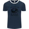 Hedgehogs Just Share the Hedge Funny Mens Ringer T-Shirt FotL Navy Blue/White