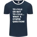 Cycling To Cycle Funny Cyclist Bicycle Bike Mens Ringer T-Shirt FotL Navy Blue/White