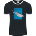 A Whale Shark and Scuba Diver Mens Ringer T-Shirt FotL Black/White