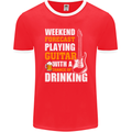 Guitar Forecast Funny Beer Alcohol Mens Ringer T-Shirt FotL Red/White