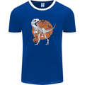 Dinosaur Halloween T-Rex Mens Ringer T-Shirt FotL Royal Blue/White