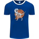 Dinosaur Halloween T-Rex Mens Ringer T-Shirt FotL Royal Blue/White