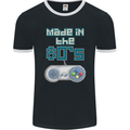 Made in the 80's Funny Birthday Retro Mens Ringer T-Shirt FotL Black/White