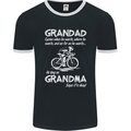 Grandad Cycles When He Wants Cycling Bike Mens Ringer T-Shirt FotL Black/White