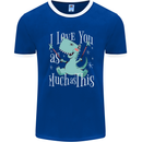 T-Rex I Love You Dinosaur Valentines Day Mens Ringer T-Shirt FotL Royal Blue/White