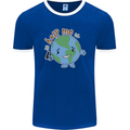 Environment Help Me Climate Change Mens Ringer T-Shirt FotL Royal Blue/White