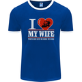 I Love My Wife Motorbike Biker Motorcycle Mens Ringer T-Shirt FotL Royal Blue/White