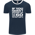60th Birthday 60 Year Old Don't Grow Up Funny Mens Ringer T-Shirt FotL Navy Blue/White