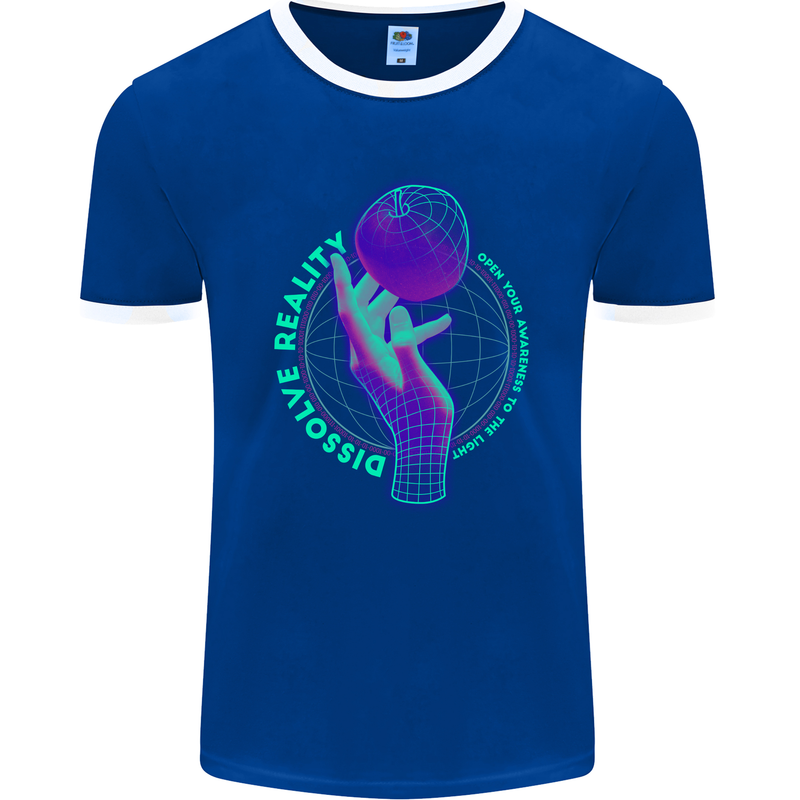 Dissolve Reality Mental Awareness Mens Ringer T-Shirt FotL Royal Blue/White