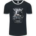 Chips Police Motorcycle Drama Motorbike Mens Ringer T-Shirt FotL Black/White