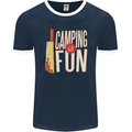 Camping is Fun Funny Murder Halloween Mens Ringer T-Shirt FotL Navy Blue/White