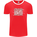 Bicycle Anatomy Funny Cyclist Cycling Funny Mens Ringer T-Shirt FotL Red/White