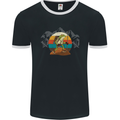 A Frog Hiking in the Mountains Trekking Mens Ringer T-Shirt FotL Black/White