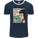 Woman Is Only Helpless Female Empowerment Mens Ringer T-Shirt FotL Navy Blue/White