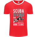 I'd Rather Be Scuba Diving Diver Funny Mens Ringer T-Shirt FotL Red/White