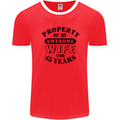 45th Wedding Anniversary 45 Year Funny Wife Mens Ringer T-Shirt Red/White