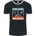 Mum Level Unlocked New Mommy Baby Born Mens Ringer T-Shirt FotL Black/White