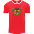 Halloween Zombie Face Mens Ringer T-Shirt FotL Red/White