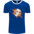 Ninjabread Men Funny Food Gym MMA Mens Ringer T-Shirt FotL Royal Blue/White