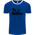 The Rodfather Funny Fishing Rod Father Mens Ringer T-Shirt FotL Royal Blue/White