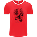 An Abstract Elephant Environment Mens Ringer T-Shirt FotL Red/White