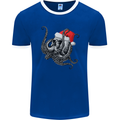 Christmas Cthulhu Skull Mens Ringer T-Shirt FotL Royal Blue/White