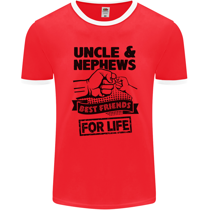 Uncle & Nephews Best Friends Day Funny Mens Ringer T-Shirt FotL Red/White