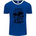 Fantasy Writer Author Novelist Dragons Mens Ringer T-Shirt Royal Blue/White