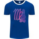 Virgo Woman Star Sign Zodiac Astrological Mens Ringer T-Shirt FotL Royal Blue/White