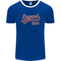 Legend Since 59th Birthday 1964 Mens Ringer T-Shirt FotL Royal Blue/White