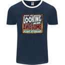 Looking at an Awesome Flight Attendant Mens Ringer T-Shirt FotL Navy Blue/White