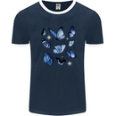 A Butterfly Collection Rhopalocera Mens Ringer T-Shirt FotL Navy Blue/White
