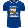 Guitar Forecast Funny Beer Alcohol Mens Ringer T-Shirt FotL Royal Blue/White