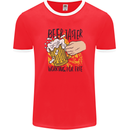 Alcohol Beer Taster Working for Free Funny Mens Ringer T-Shirt FotL Red/White
