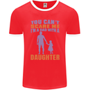 Dad With a Daughter Funny Fathers Day Mens Ringer T-Shirt FotL Red/White