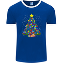 Autism Christmas Tree Autistic Awareness Mens Ringer T-Shirt FotL Royal Blue/White
