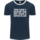 You Can't Scare Me Mother in Law Mens Ringer T-Shirt FotL Navy Blue/White