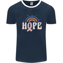 Breast Cancer Awareness Hope Mens Ringer T-Shirt FotL Navy Blue/White