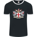 London Coat of Arms St Georges Day England Mens Ringer T-Shirt FotL Black/White