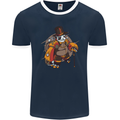 Steampunk Panda Bear Mens Ringer T-Shirt FotL Navy Blue/White