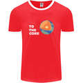 To the Core Climate Change ECG Heart Pulse Mens Ringer T-Shirt FotL Red/White